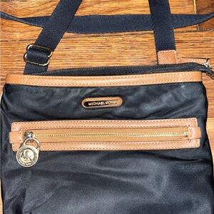 Michael Kors Black and Tan Messenger Bag